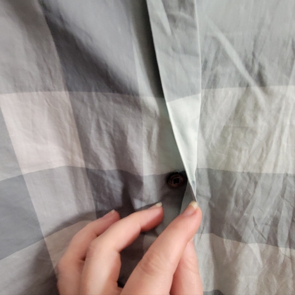 BURBERRY Brit womens button down shirt mint teal green long sleeve top large - Picture 4 of 13